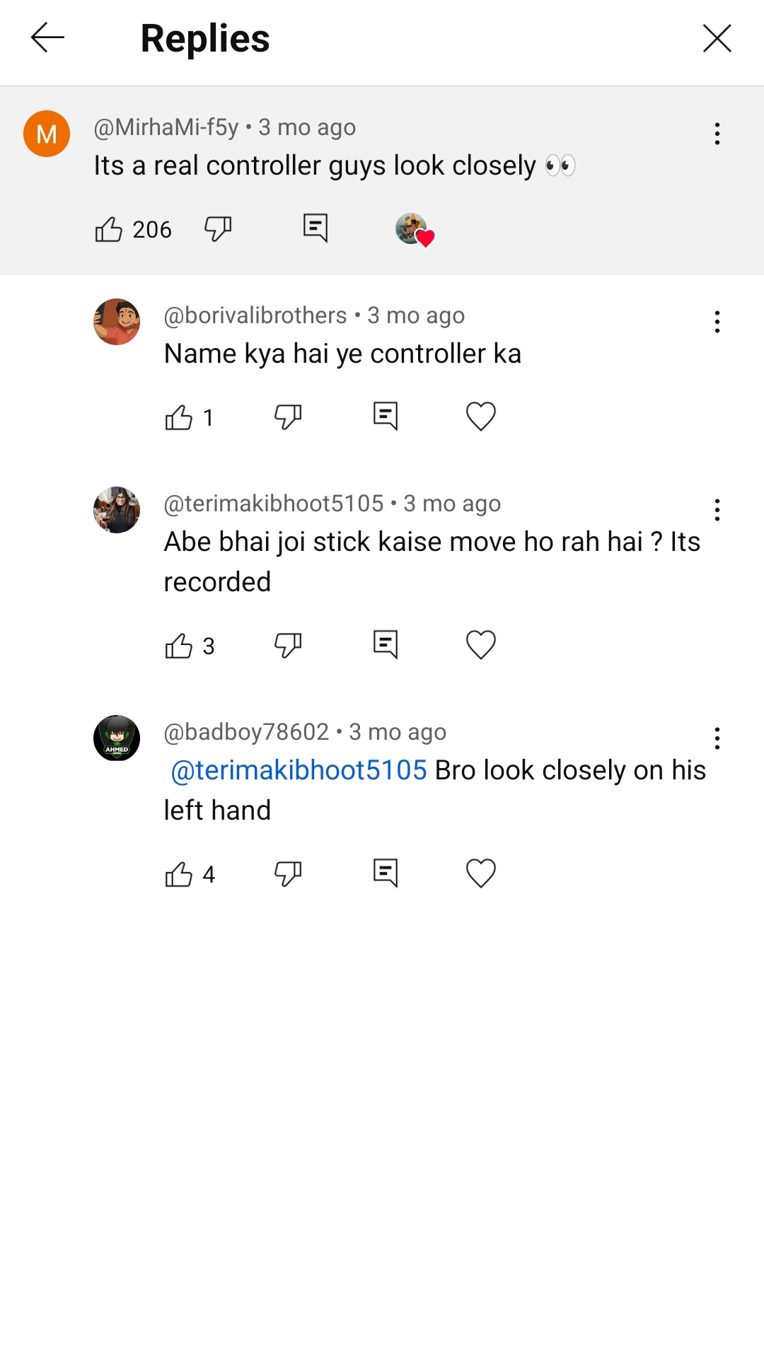 User message
